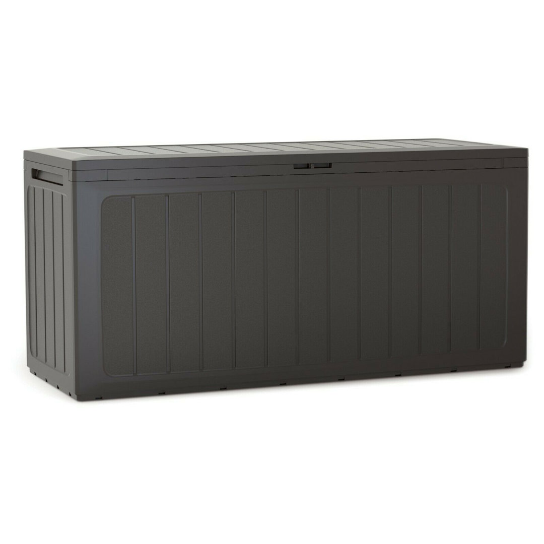 Rebrilliant Farwell 116cm W 280L Water Resistant Plastic Lockable Deck Box in Brown