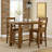 Bar Height Table, 60 Inch Rectangular Top, Thick Block Legs, Brown
