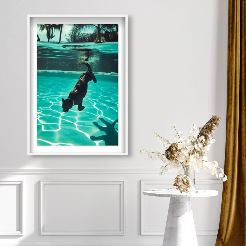 Panther Swim Nautical Shadowbox by Oliver Gal, 46.5" H x 31.5" W, White