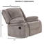 Fauteuil inclinable manuel de style transitionnel avec accoudoirs coussinés pour un confort ultime et un décor de salon moderne