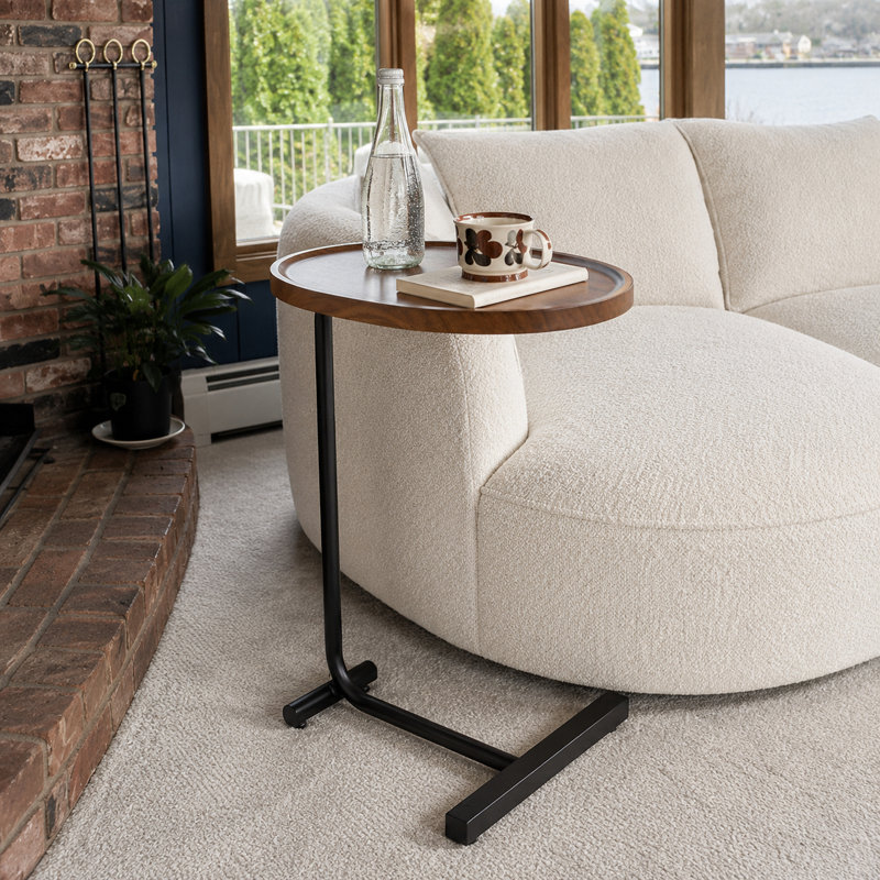 Manijah Tray Top End Table, Brown, Black, 1