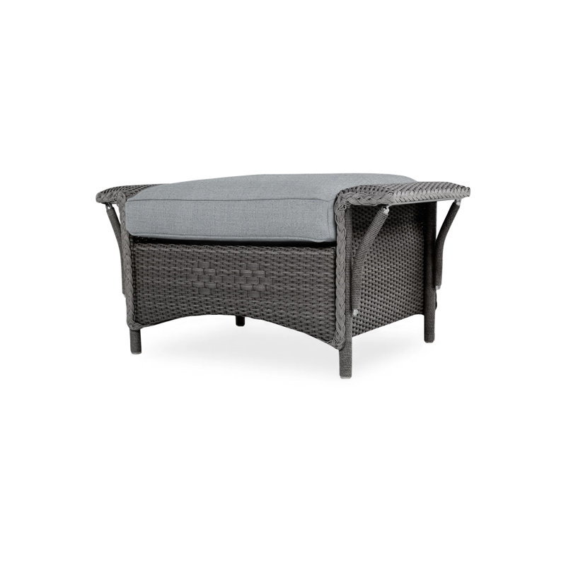 Nantucket Outdoor Ottoman, Charcoal, Woodgrain Ash