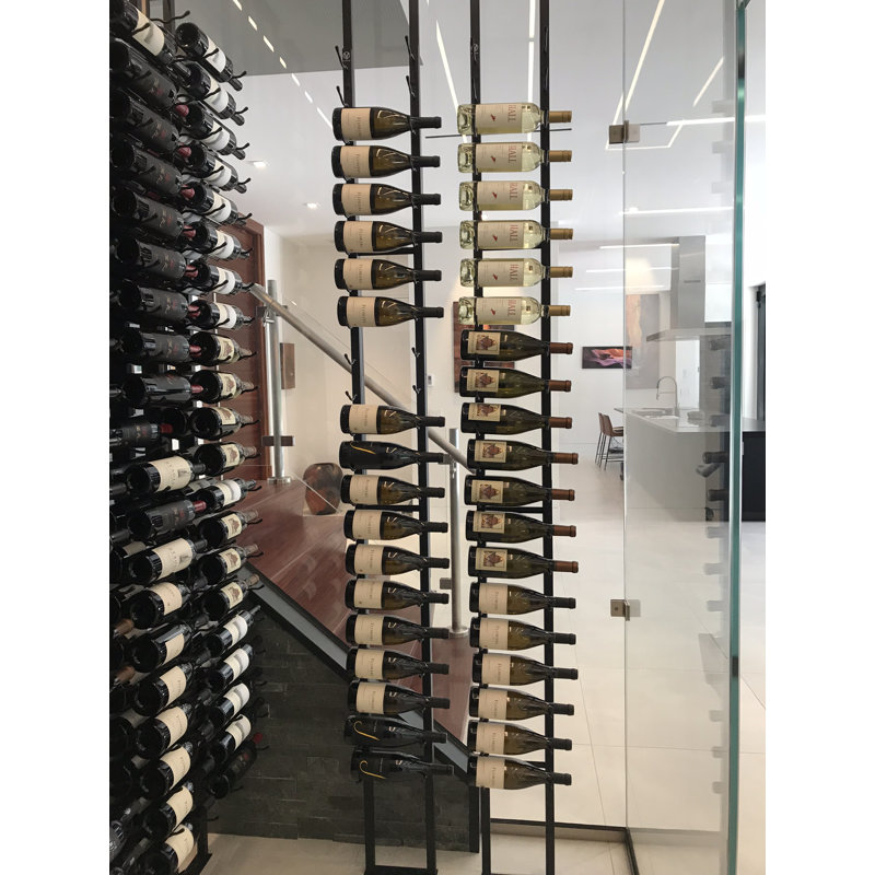 Ensemble de support à vin de 42 bouteilles à un côté du plancher Indurial en bronze doré - Plafonds jusqu'à 10 pi