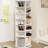 7 Shoe Rack Tower, Rotates Easily, Space Efficient, White Spinning Organizer, Fits Many Objects,