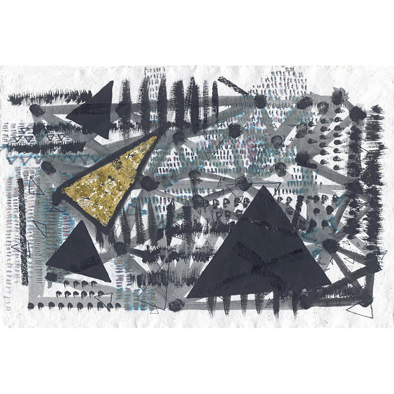 Golden Triangle by Lori Arbel - Painting, 51cm H x 76cm W, Wrapped Canvas