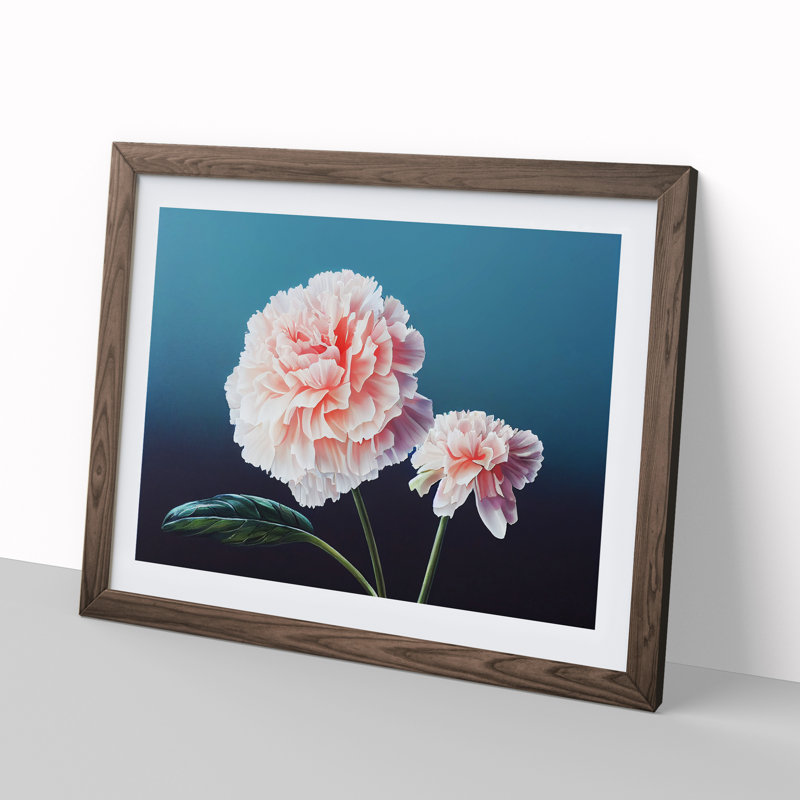 Wild Carnation Flowers - Framed Print, 46cm H x 64cm W x 2cm D, Walnut Framed