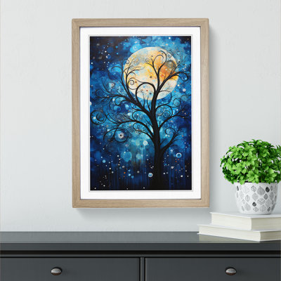 XYZ-FRM-V1223-4541 Moon Abstract - Single Picture Frame Print on Wood