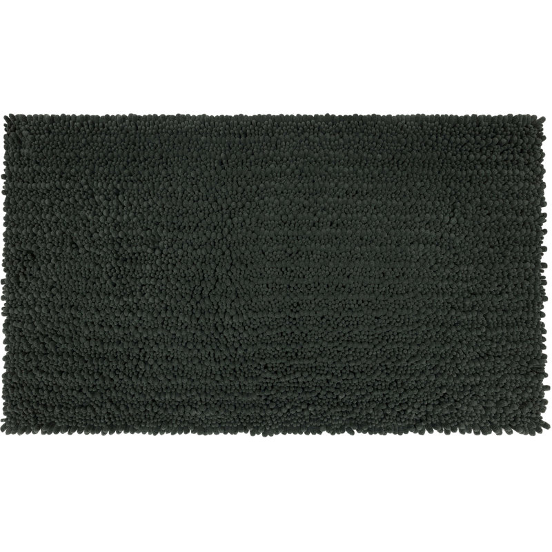 Tapis de bain antidérapant Tamayo, L 27 po x L 45 po, Gris anthracite