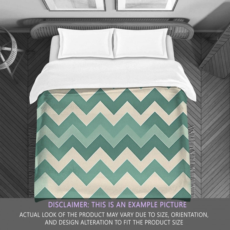 Checkered Comforter, King Comforter, Green/Turquoise Chevron