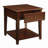 Walnut End Table with Bottom Shelf