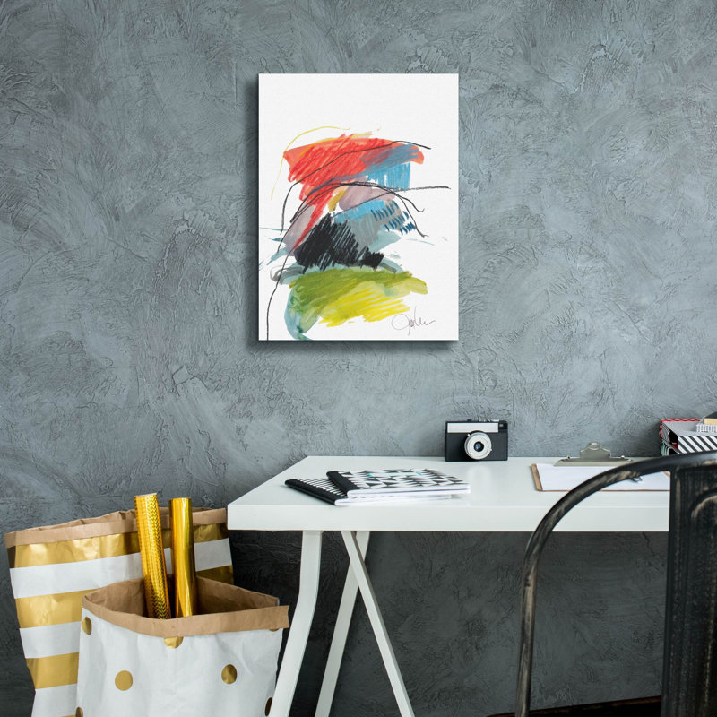 «Abstract Landscape No. 40» par Jan Weiss, art mural sur toile, 12 po x 16 po, H 16 po x l 12 po x P 0,75 po