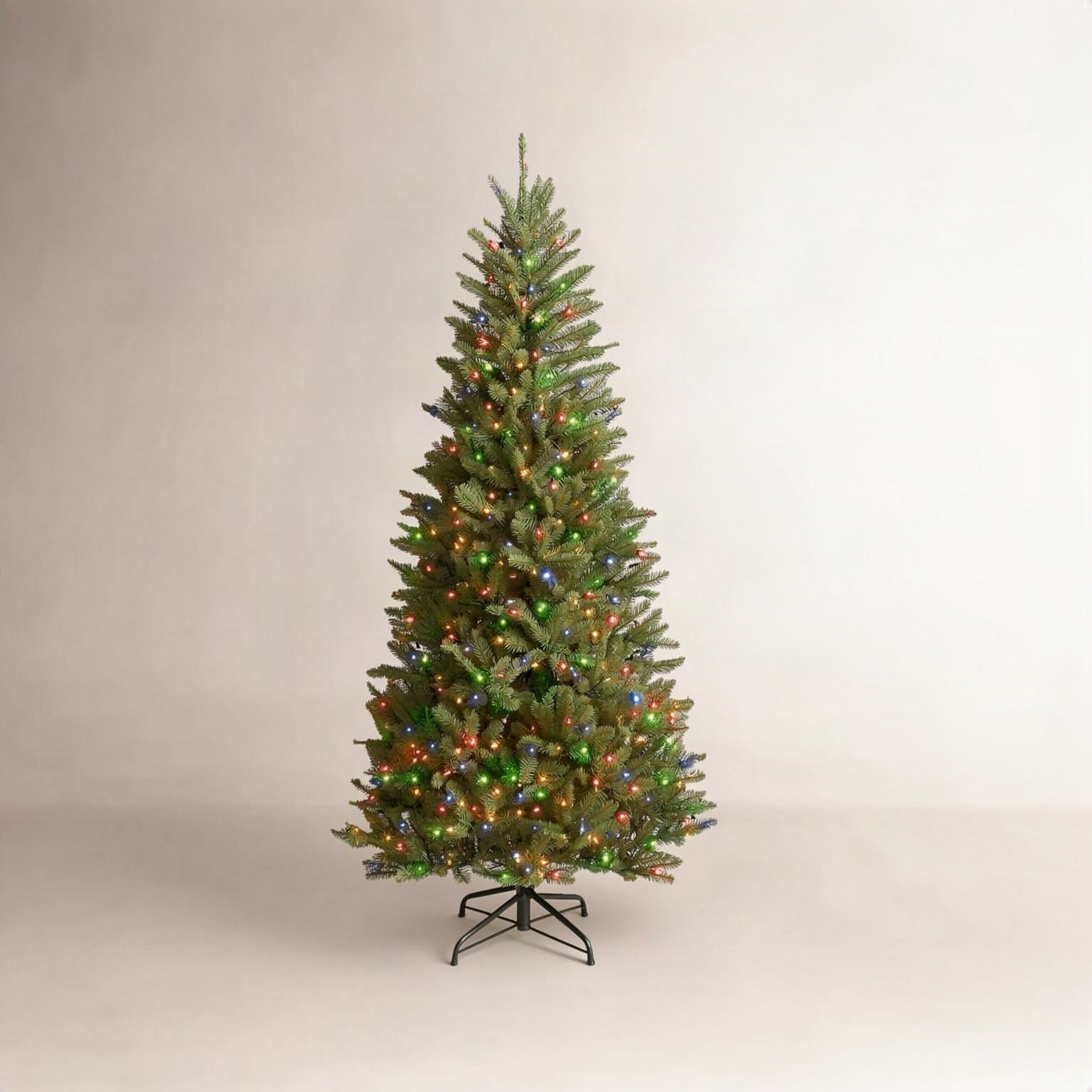 Pre-Lit Fir Christmas Tree, 7.5', Multicolored