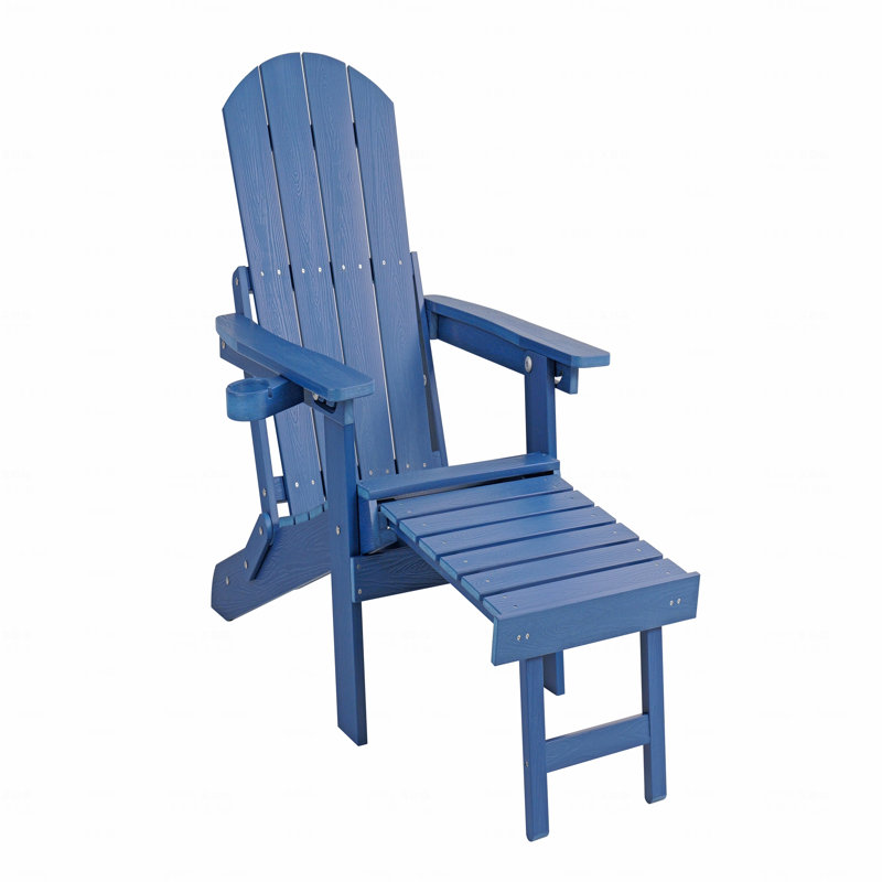 Outdoor Patio Lounge Chair, Dark Blue Color, Made Of Sturdy HIPS Material, Equipped With 304 Stainless Steel Accessories