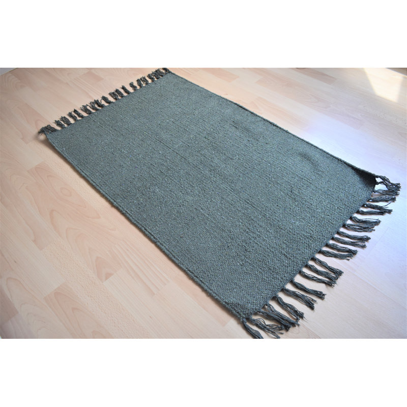 Kendleton Solid Colour Hand Woven Indoor / Outdoor Area Rug, Rectangle 60 x 90cm