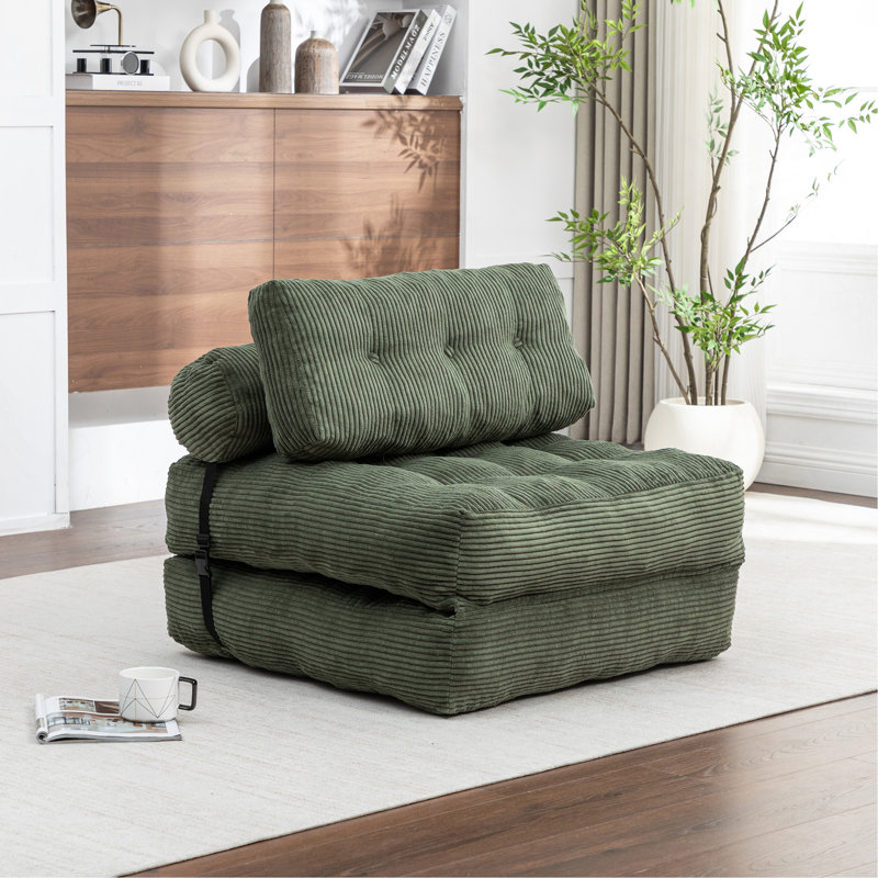 Canapé-lit pliant, canapé-lit convertible avec matelas pliable avec coussin de dossier, support de canapé-lit pliant portatif pour salon, chambre à coucher, vert, simple