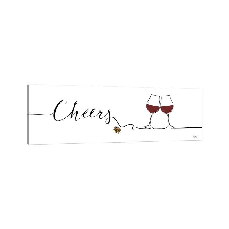 Underlined Wine I by Veronique Charron - Wrapped Canvas Panoramic Print, 30.48 cm H x 91.44 cm W x 1.91 cm D