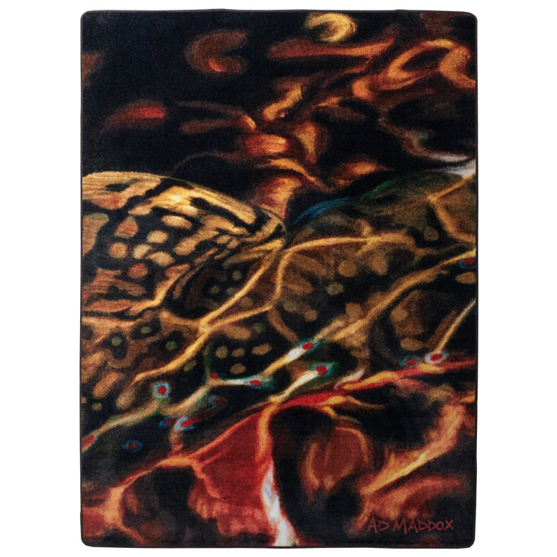 Tapis rouge / noir à motif abstrait Toslon, Rectangle 3 pi 10 po x 5 pi 4 po