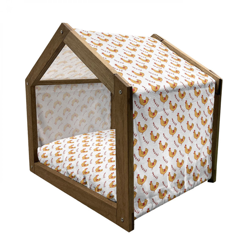 Niche pour chien en bois orange, H 25,59 po x l 29,53 po x P 21,65 po