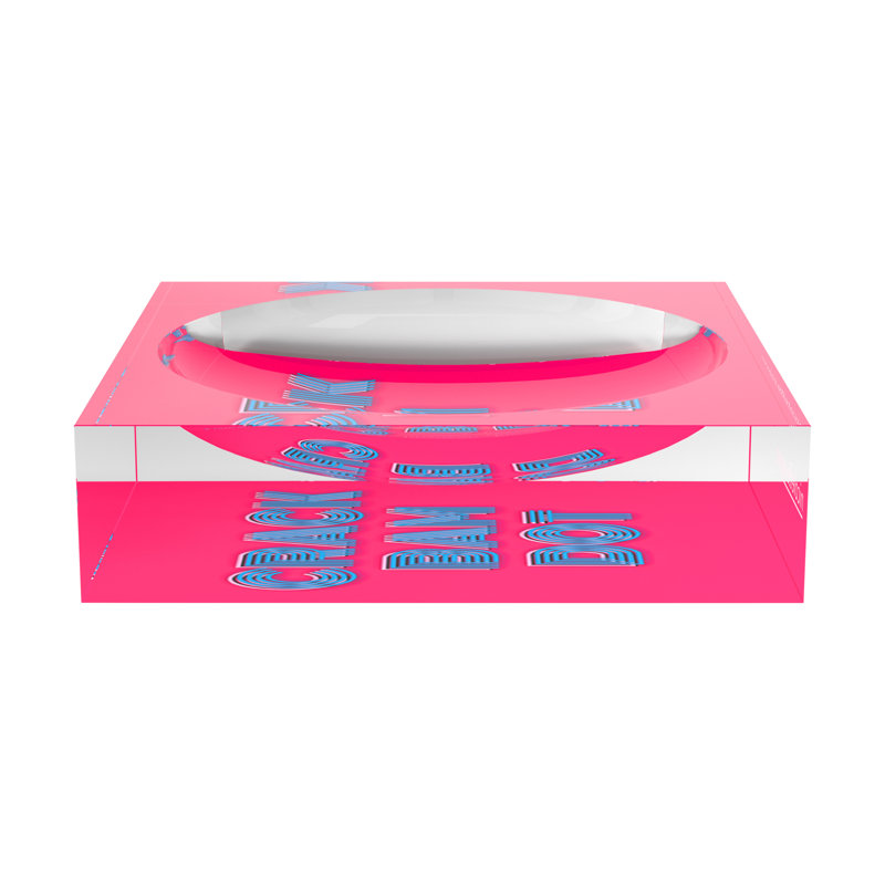 Crack Bam Dot Square Decorative Tray, 6"W x 6"D x 2"H