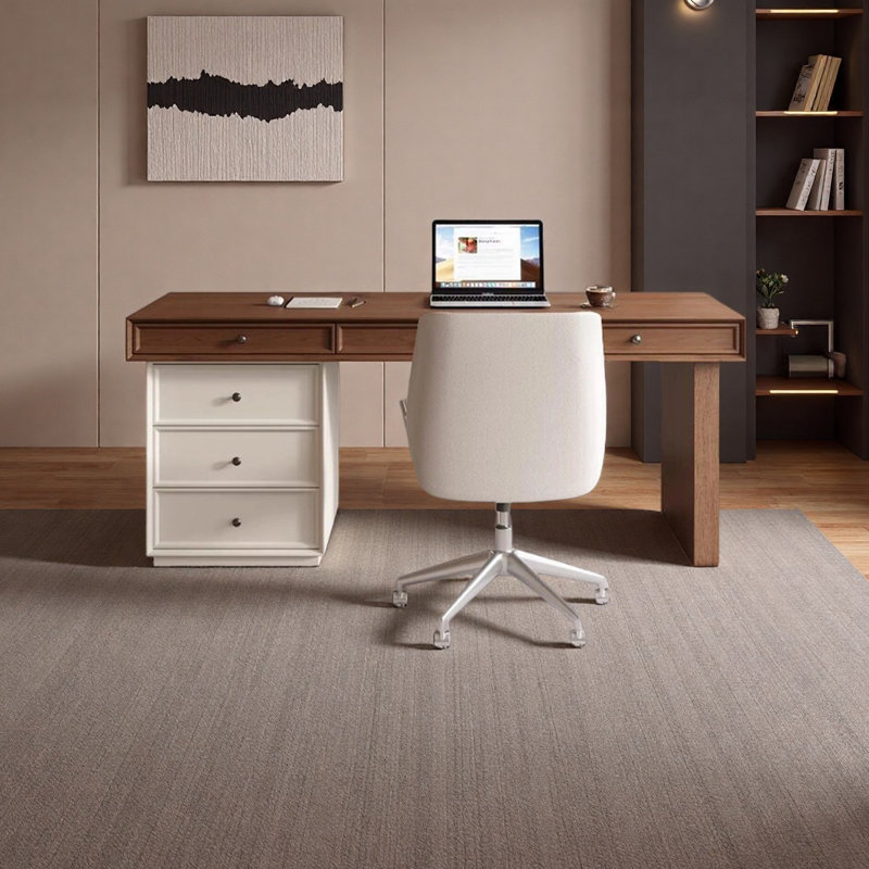 Bureau en bois massif de style rétro, 29.52" H x 62.99" W x 23.62" D