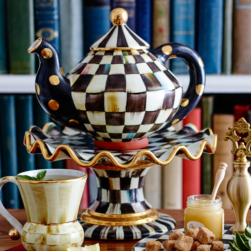 Courtly Check® Ceramic Fluted Cake Stand
