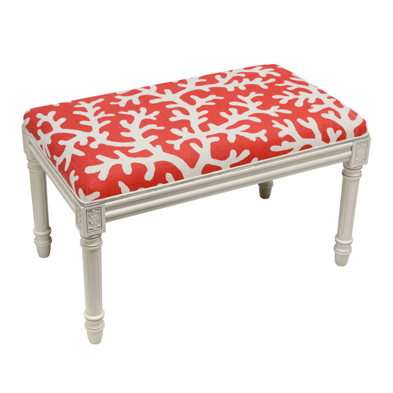 Banc rembourré et en bois Toms, Rouge