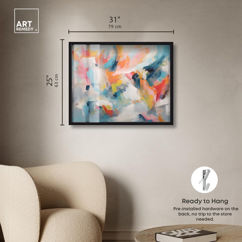 Radiant Dusk I Shadowbox Print Bright Decor par Art Remedy, H 25 po x l 31 po, Noir
