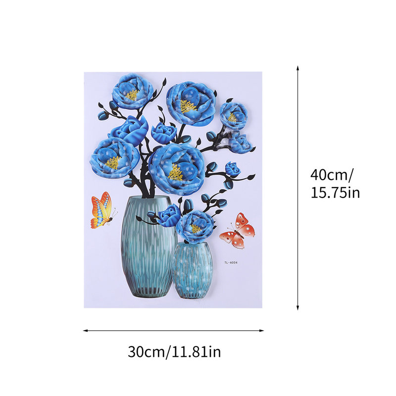 Décoration murale autocollante pour réfrigérateur 3D DIY Vase