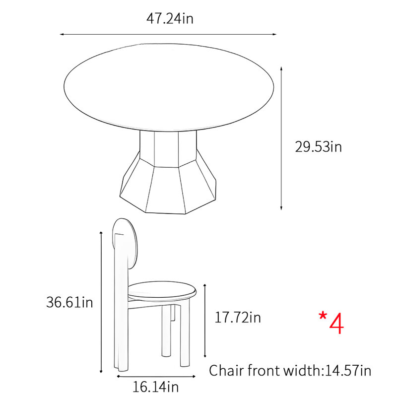 Ensemble de table de salle à manger moderne et simple, H 29,53 po x L 47,24 po x l 47,24 po