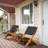 2PCS Patio Fir Wood Folding Armless Chair-92041324