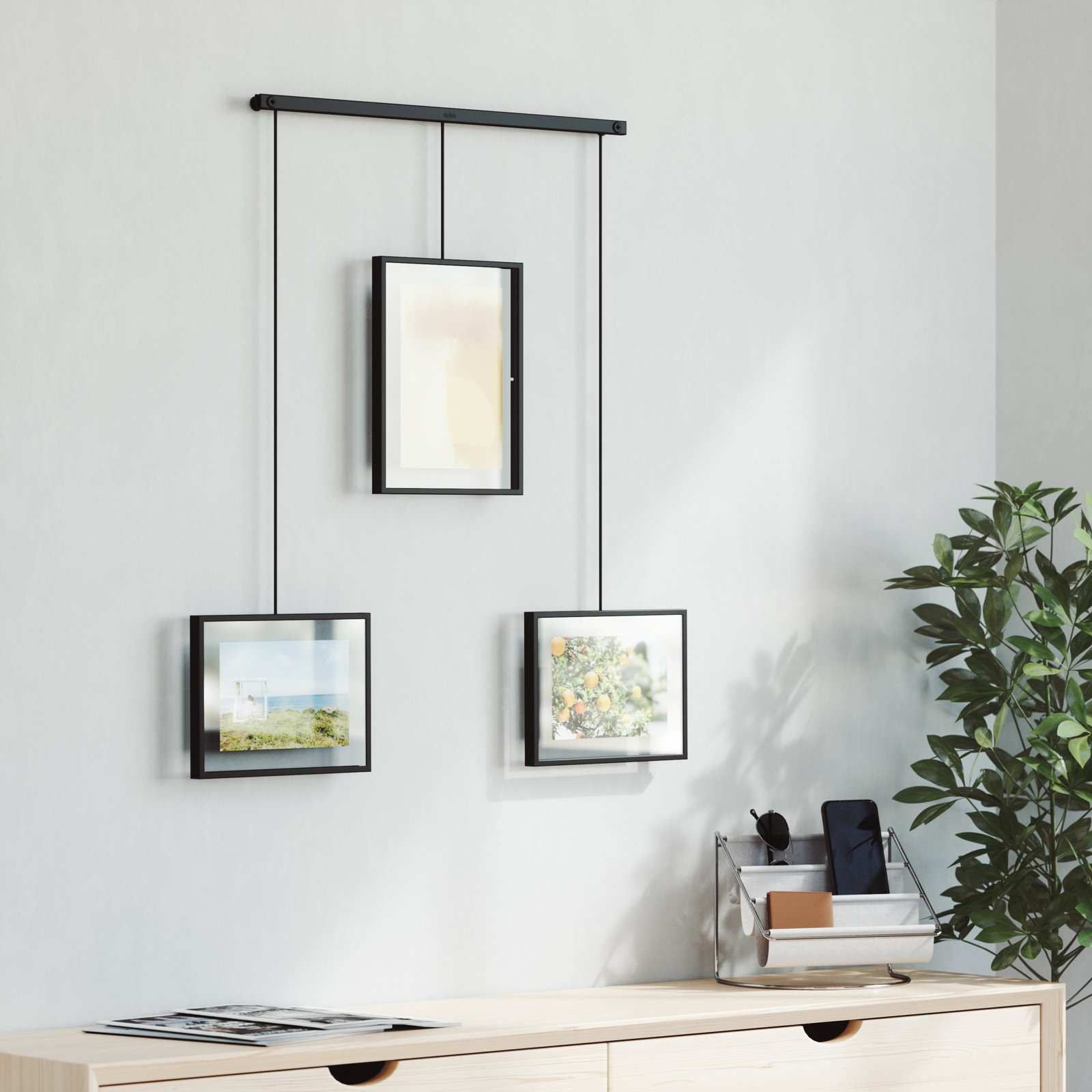 Exhibit Metal Picture Frame - Set of 3, Black
