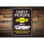 Plaque en aluminium Chevy Pickups-58562364