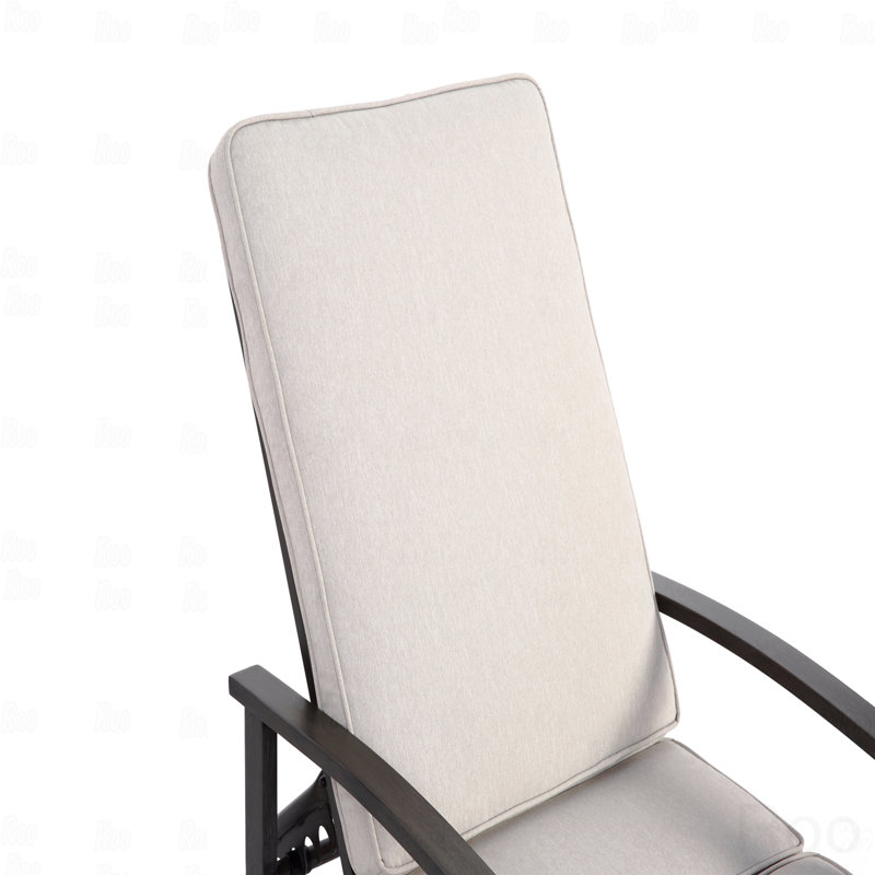 Chaise longue d'extérieur, fonte d'aluminium, Beige