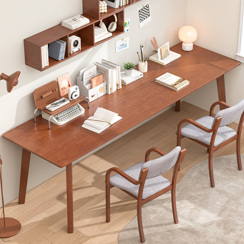 100% bureau en bois massif 71 po Mid Century Modern, H 29,5 po x l 71 po x P 21,7 po