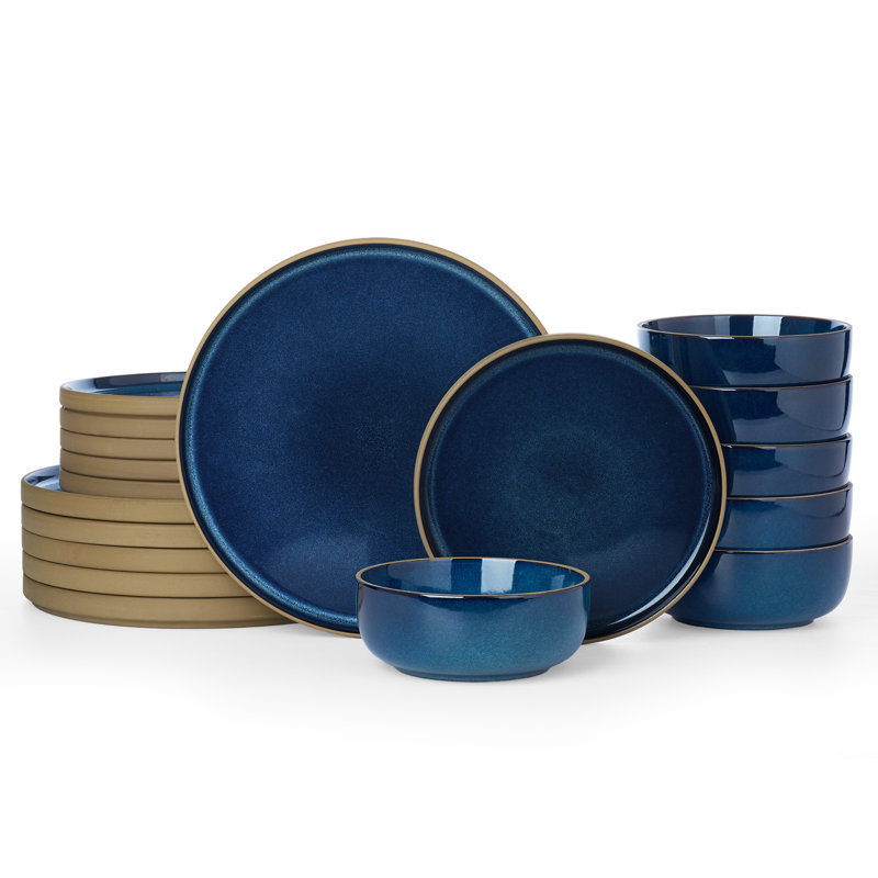 Stoneware Dinnerware Set Piece - Service for 6, Midnight Blue