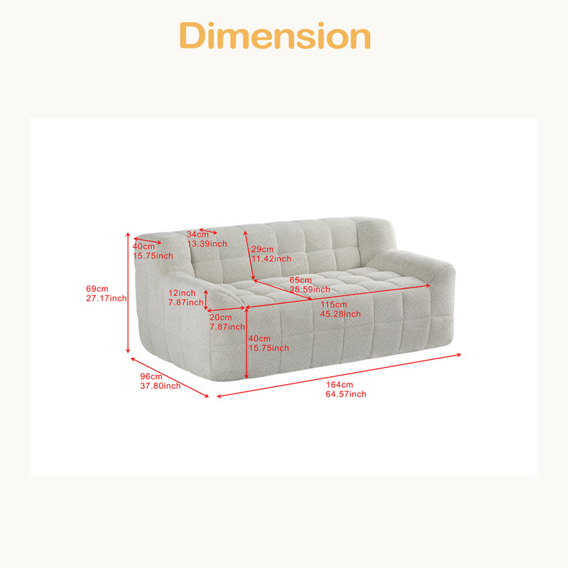 Full Compression Sofa, Beige