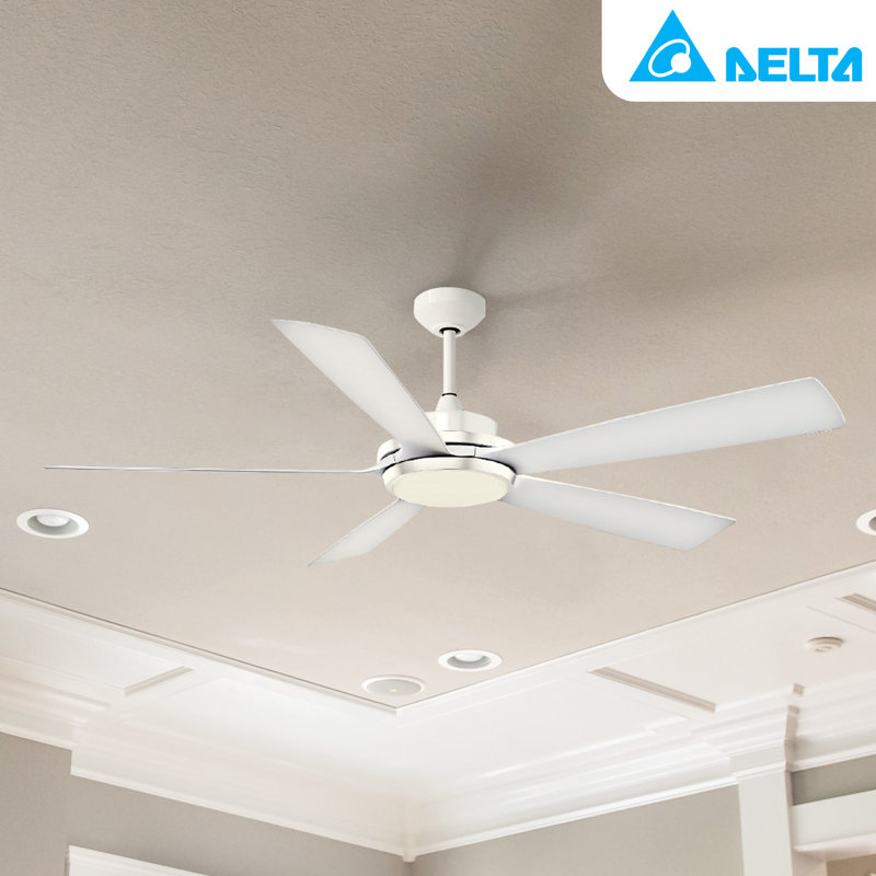 Ventilateur de plafond 72 po avec télécommande DEL d'intérieur et d'extérieur Delta Breez Pleasanton, Blanc, Blanc