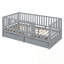 Lit simple en bois Joann avec garde-corps de clôture et 2 tiroirs-591896960