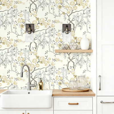 Vintage Floral Peel And Stick Wallpaper Removable Self-Adhesive Contact Paper Waterproof For Bathroom Kitchen Walls Furniture DIY Home Decor