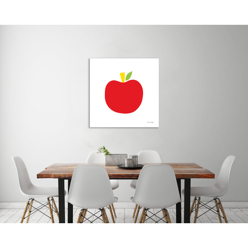"Red Apple", toile tendue par Ann Kelle, H 12 po x l 12 po x P 1,5 po