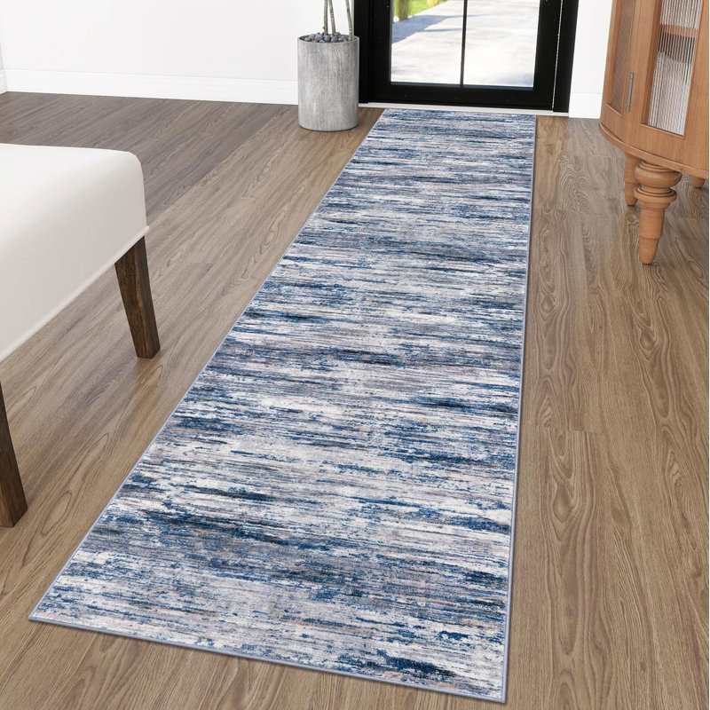 Modern Abstract 2x10 Washable Runner Rugs for Hallways Soft Non Slip Long Indoor Runners for Bedroom Kitchen Entryway 