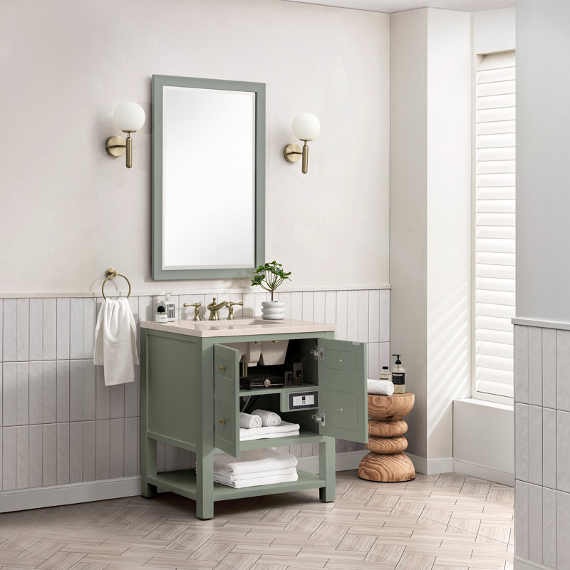 Breckenridge 30'' W Single Vanity, Charcoal Soapstone, Smokey Celadon, 8" Widespread