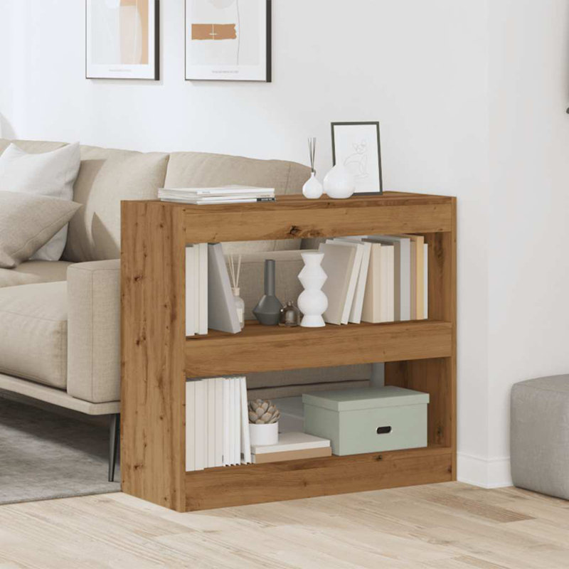 Book Cabinet/Room Divider, (2 Shelves) 72cmH x 40cmW x 30cmD, Artisan Oak