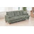 87"Solid Wood Leg Corduroy 3-Person Sofa with 2 Pillows-1199852019