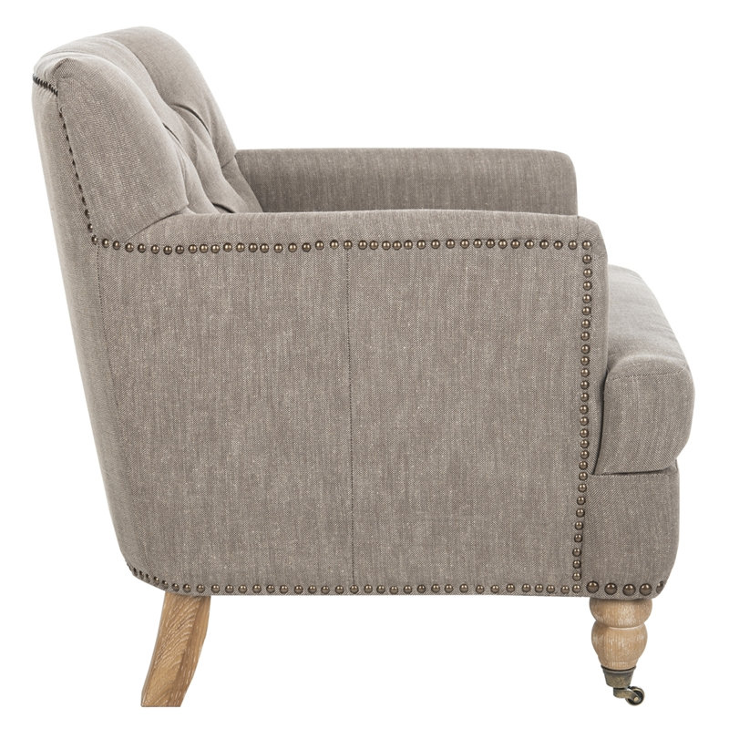 Atkison Upholstered Club Chair, Taupe 100% Linen