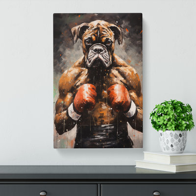 Boxer Dog Action Painting Art - Print