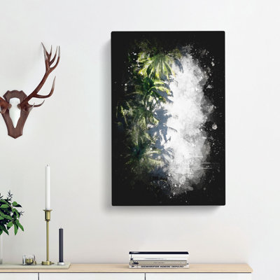 Palm Trees the Beach - Wrapped Canvas