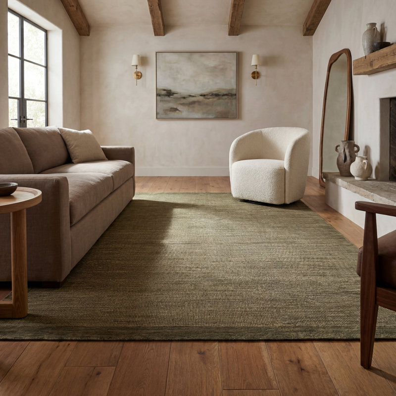 Tapis en laine et vert Weston, Olive/ Green, Rectangle 7'10" x 10'10"