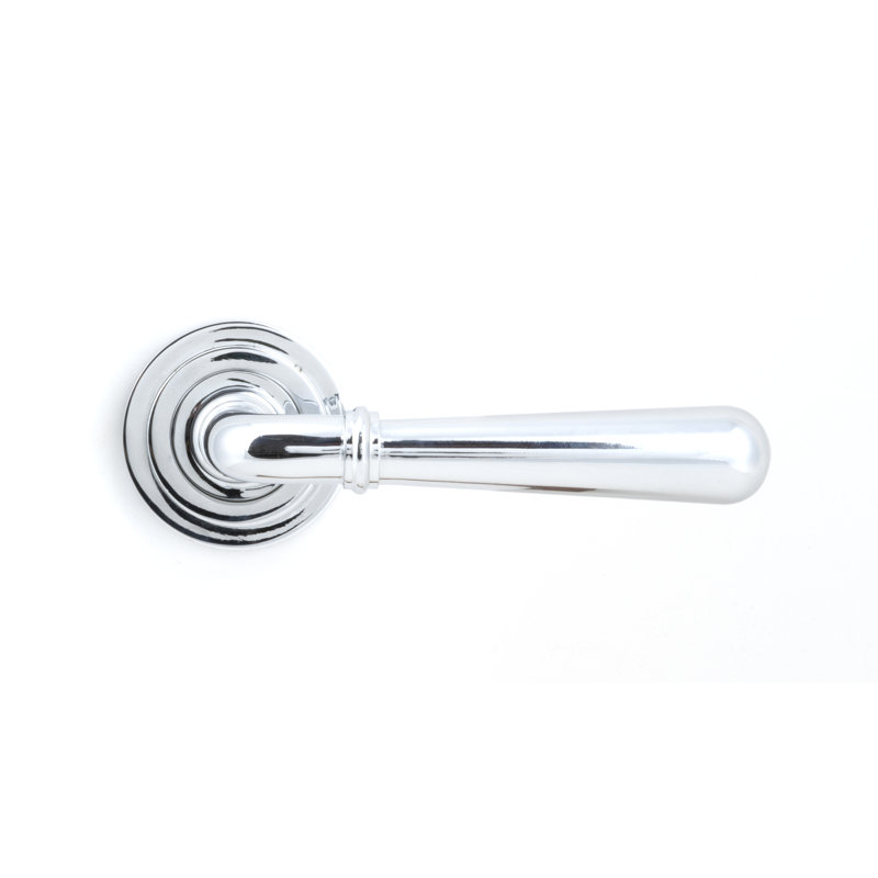 Newbury Lever on Rose Set (Art Deco), Polished Chrome