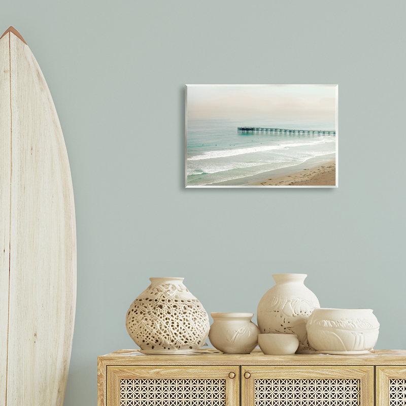«Distant Pier Beach Jetty», art par Rhonda Addison, H 13 po x l 19 po